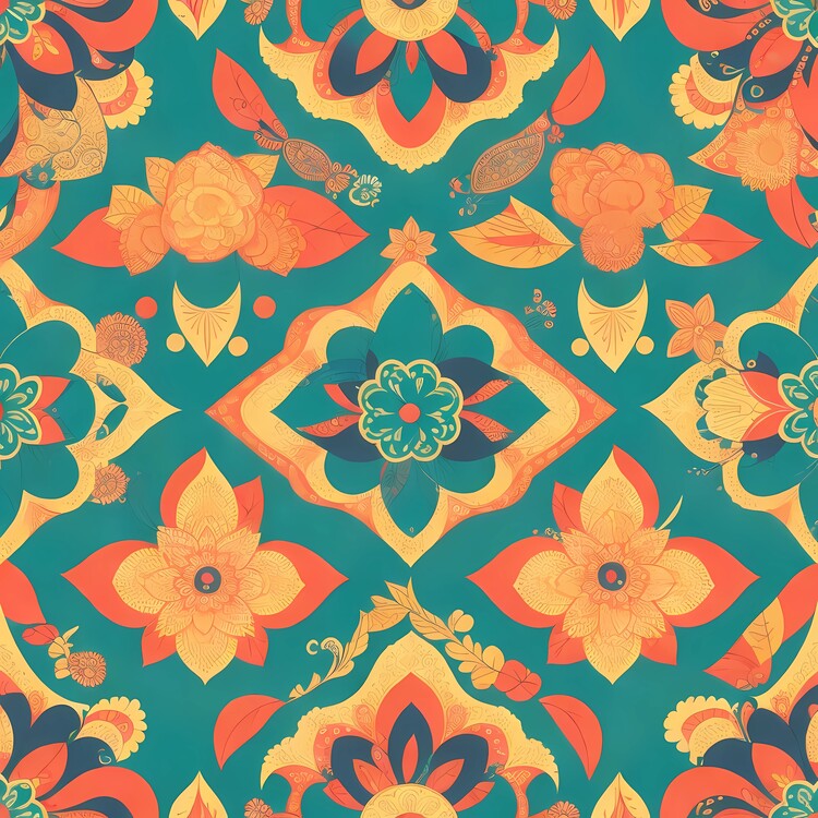 Poster Retro Boho  pattern