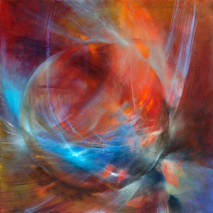 Poster The marble - blue and red