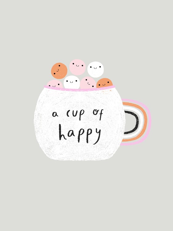 Levně Plakát, Obraz - A Cup of Happy, Aislinn Simmonds, 30 × 40 cm