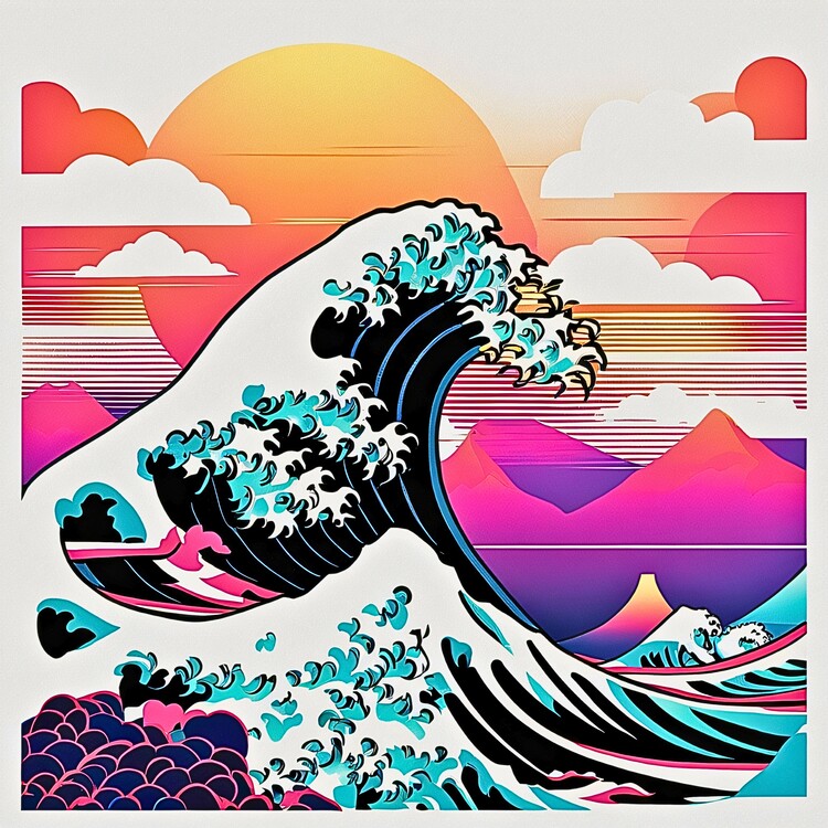 Плакат Retro Sea Wave