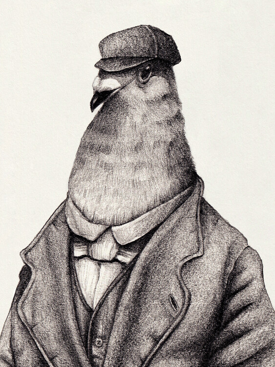 Плакат Pigeon of Yesteryears b/w