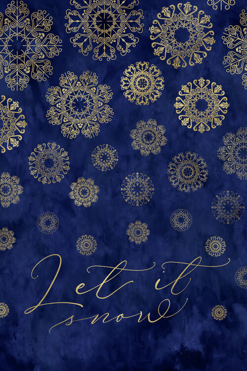 Плакат Let it snow lace snowflakes
