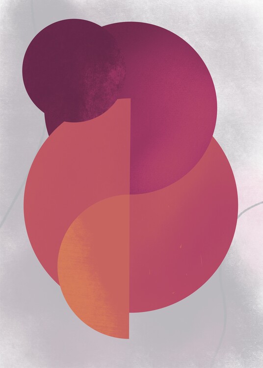 Plakát Modern Shapes Red Velvet Wall Art Poster