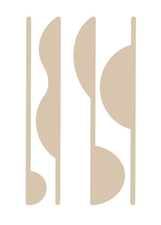 Plakat Beige Lines and Waves Modern Wall Art Poster