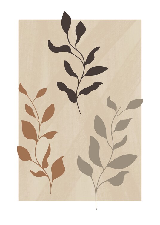 Juliste Plant with Leaf Modern Minmalistic Contemporary Wall Art