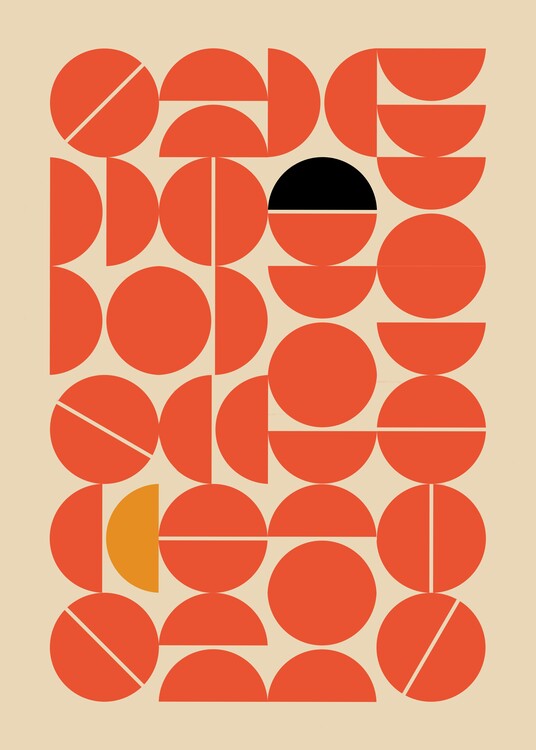 Плакат Red Circles and Moons Wall Art