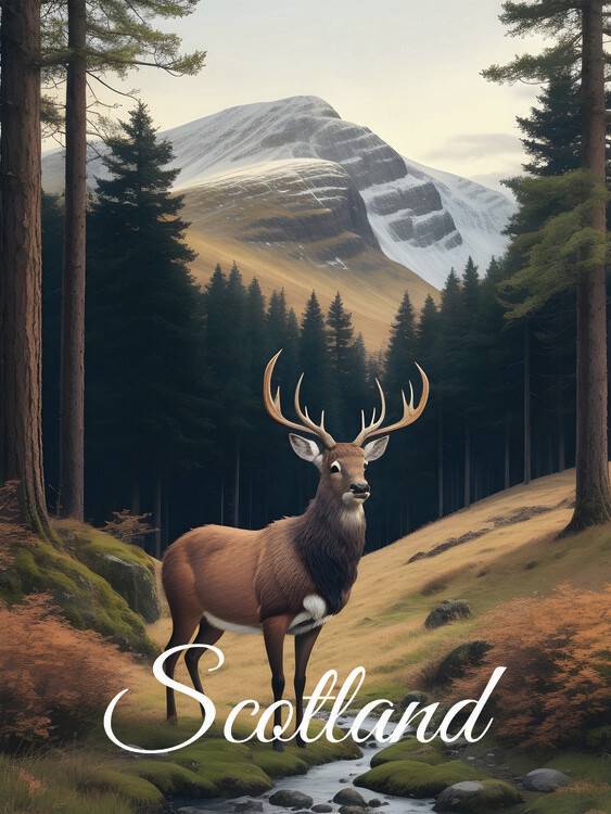 Plakát Scottish Highlands Stag