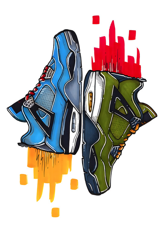 Poster the twin retro 4 sneakers