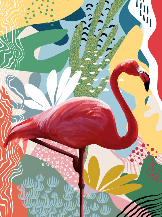 Poster Tropical Symphony - Flamingo