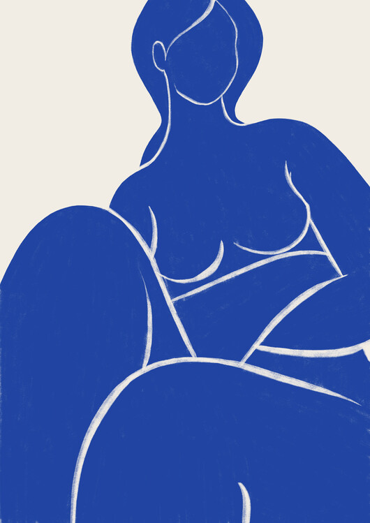 Poster Blue lady, Nude 1
