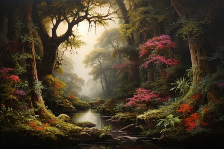 Poster Twilight Azalea Haven Serene Waters