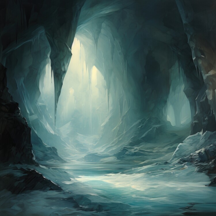 Poster Gleaming Ice Cave Passage