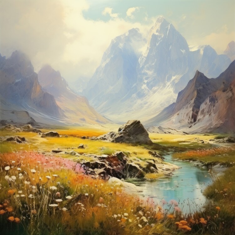 Poster Mountain Meadow in Bloom