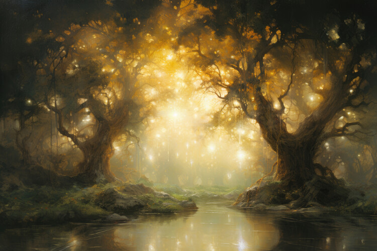 Poster Mystical Forest Light Spectacle