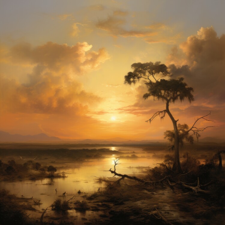 Poster Savannah Sunset Serenity