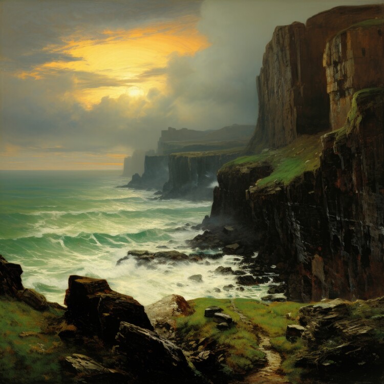 Плакат Sunset Cliffs Seaside Storm