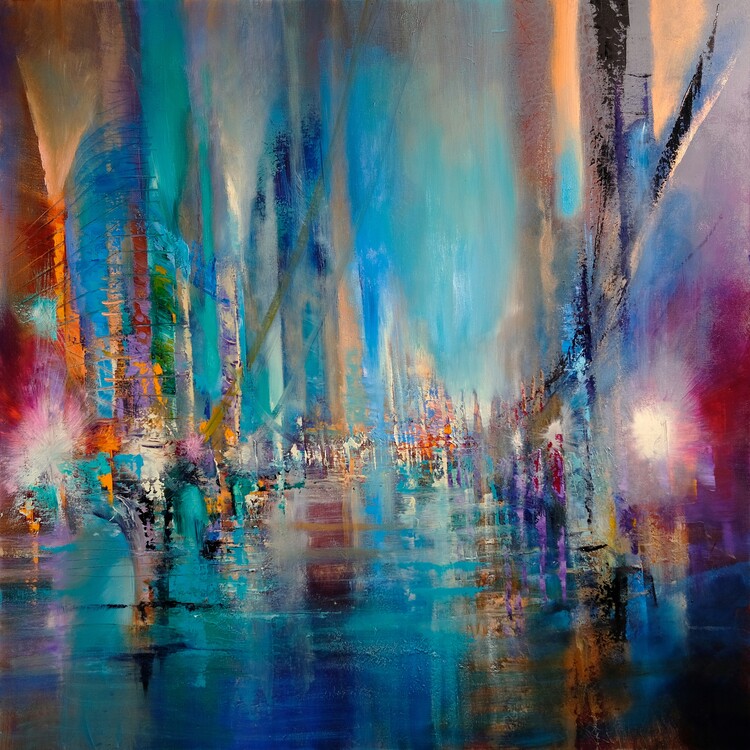 Póster Pulsierendes leben am Fluss