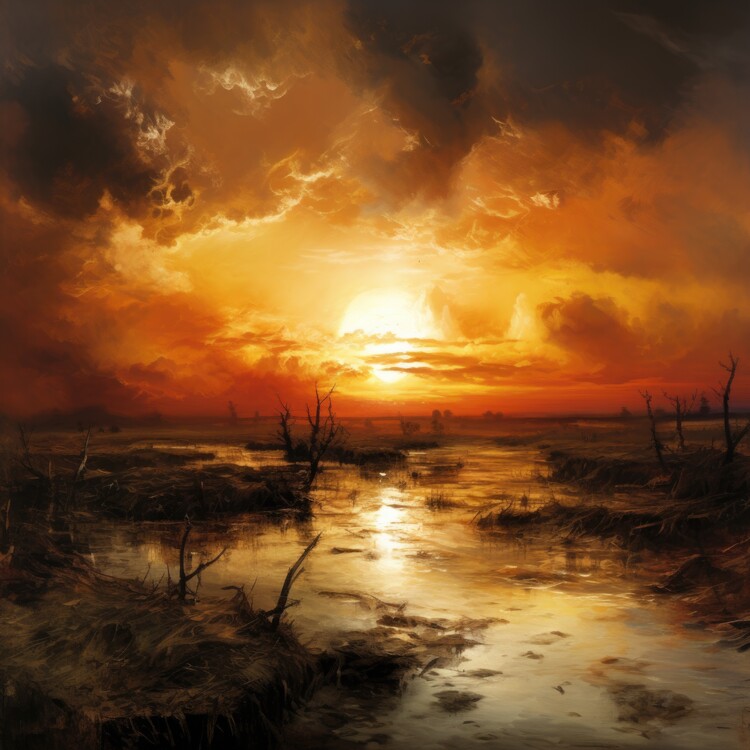 Poster Apocalyptic Sunset Marsh