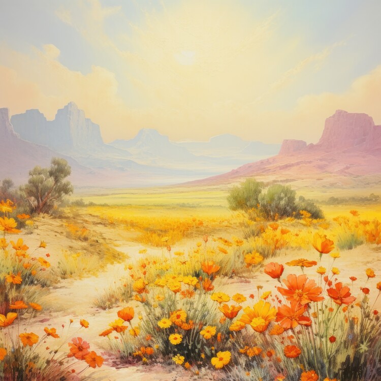 Плакат Desert Bloom Orange Poppies