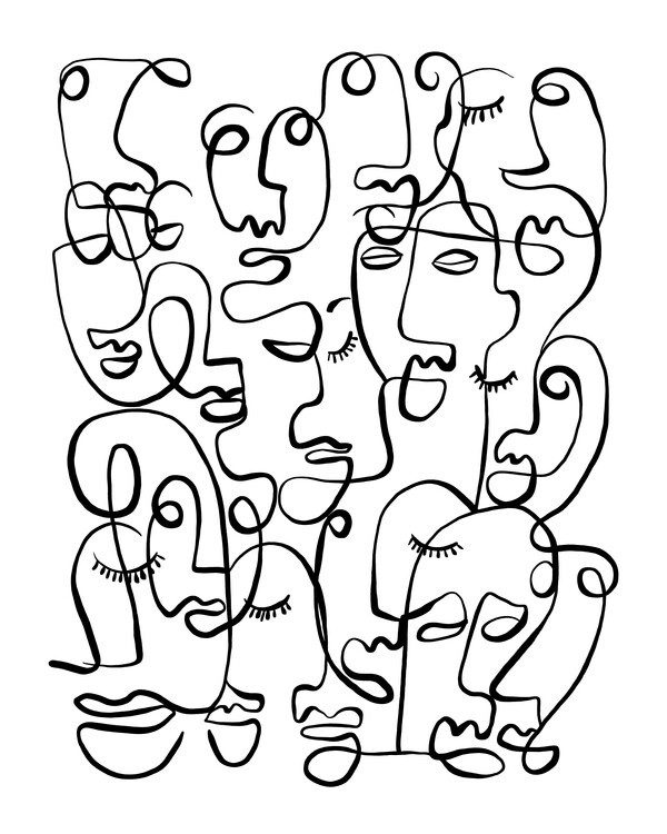 Poster Collective Portraits - line drawing