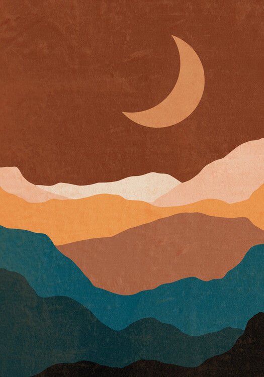 Poster Moon and Mountains