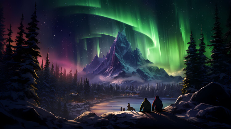 Poster Northern lights - aurora borealis