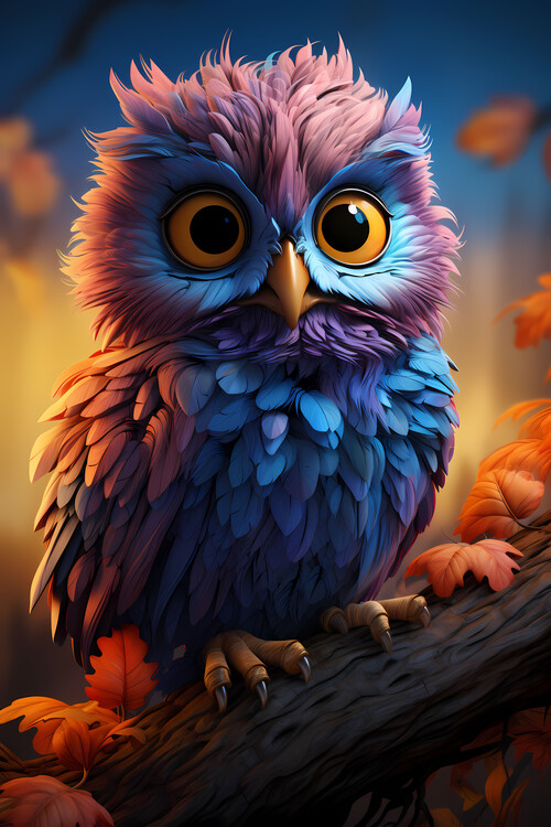 Poster Cute colorful Owl