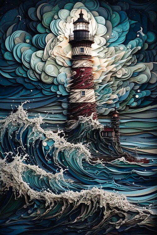 Canvas Print Ocean Light Tower
