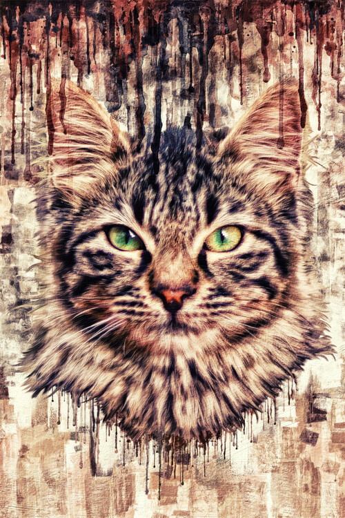 Poster Cat Painting