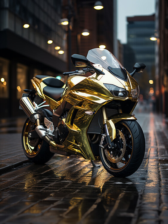 Poster Golden Ninja Bike