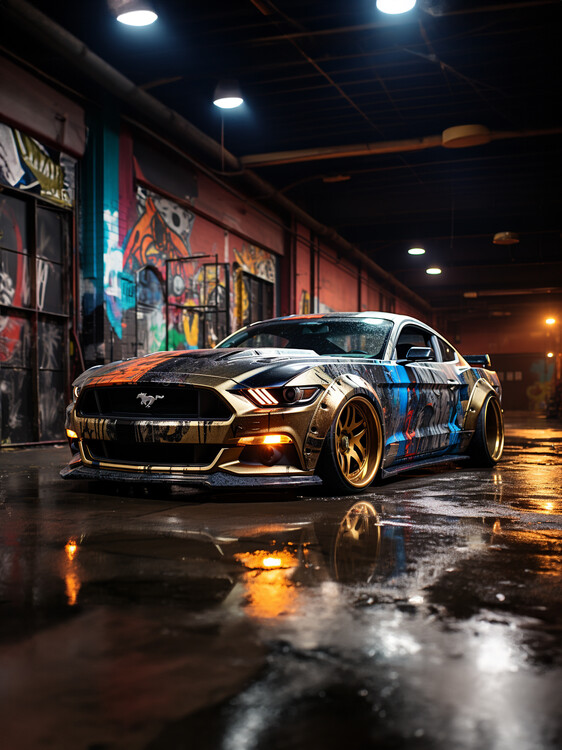 Poster Graffiti Style Sports Car