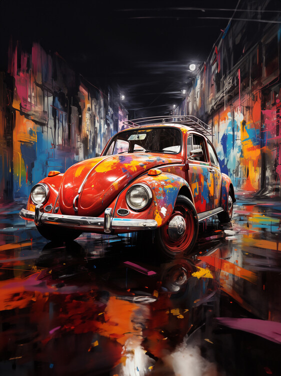 Poster Graffiti Style Car