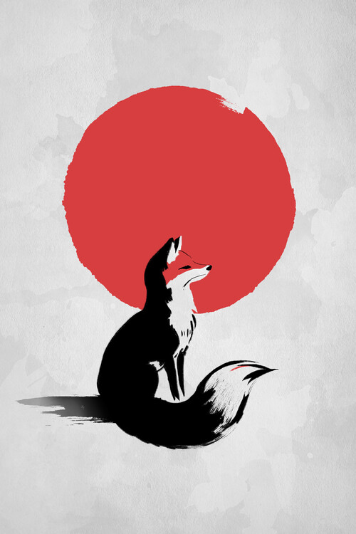 Poster Red Fox under the sun