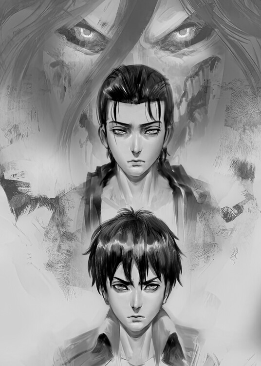 Poster Attack in black and white