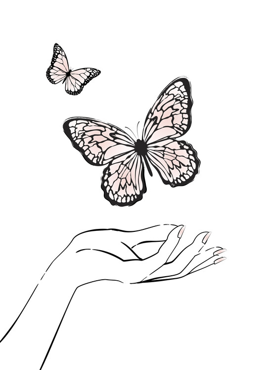 Poster Holding Butterflies