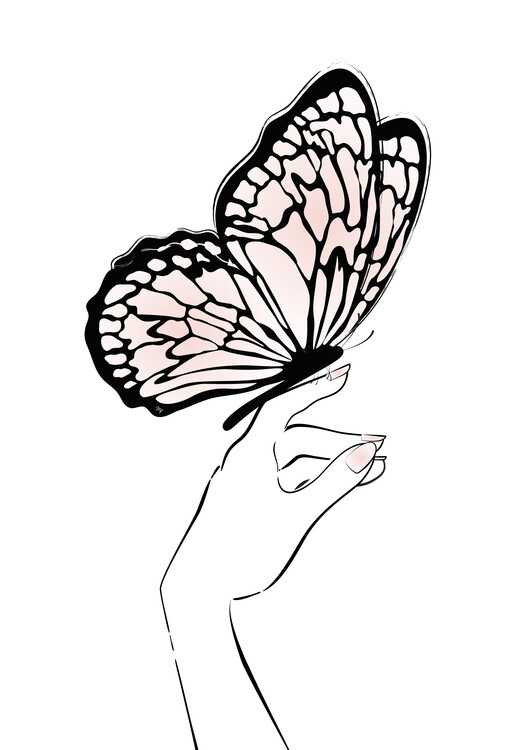 Poster Holding Big Butterfly