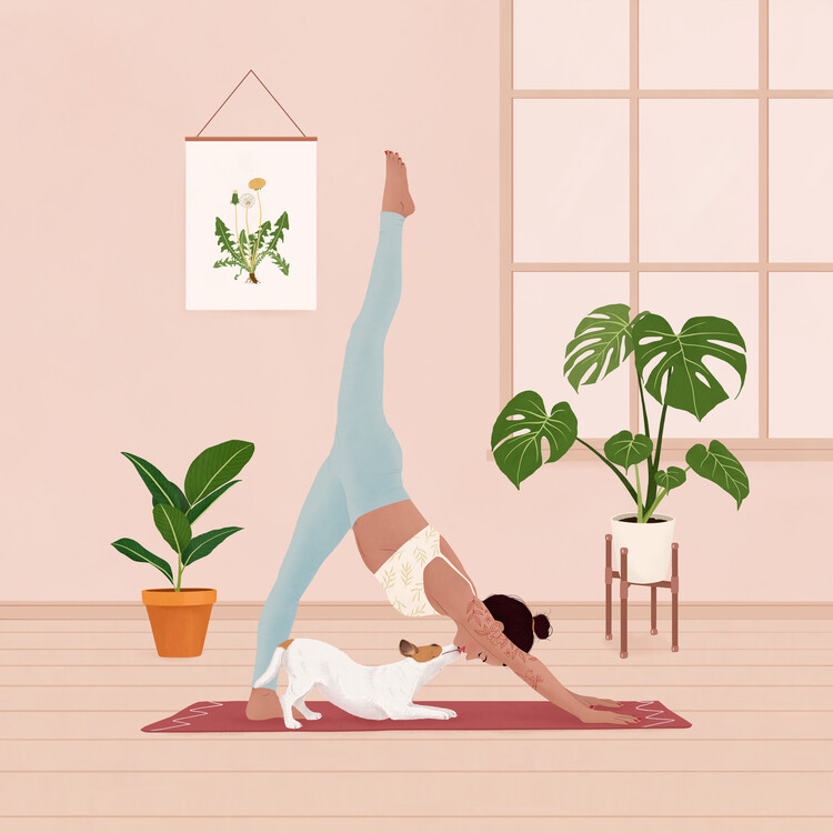 Canvas Print Downward Dog