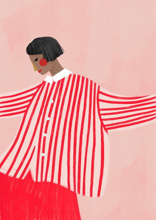 Poster The Woman With the Red Stripes