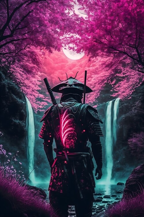 Poster Japanese Moon Warrior
