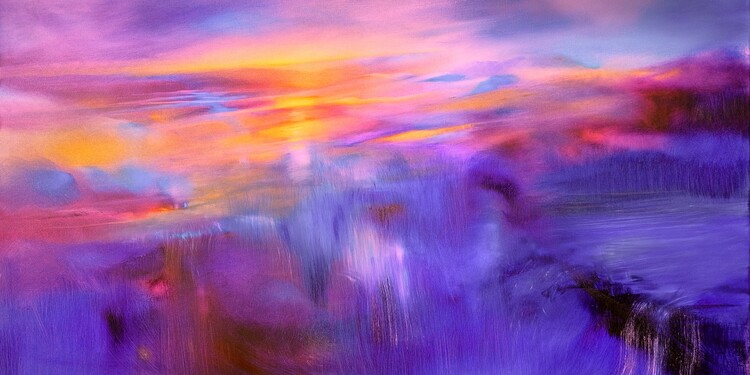 Plakát Flow - bright golden and rose evening light