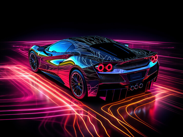 Poster Neon Car
