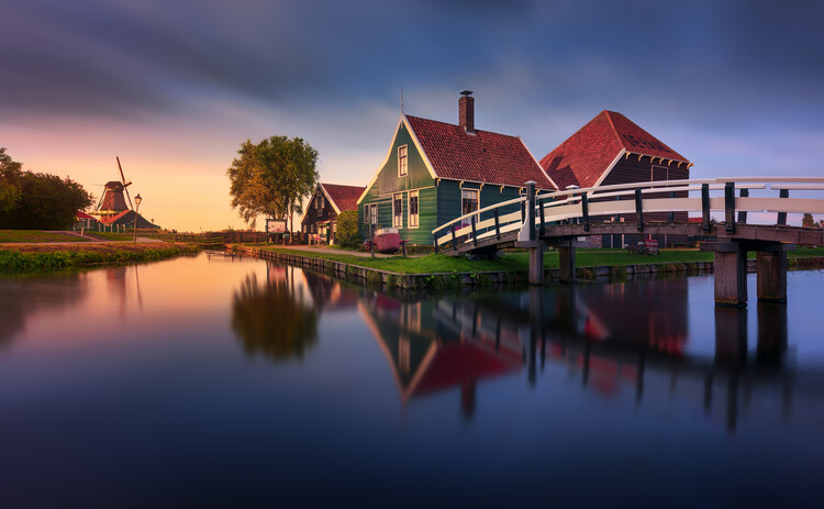Canvas Print Zaanse Schans Green House