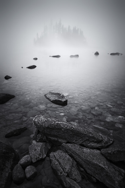 Canvas Print Misty Lake