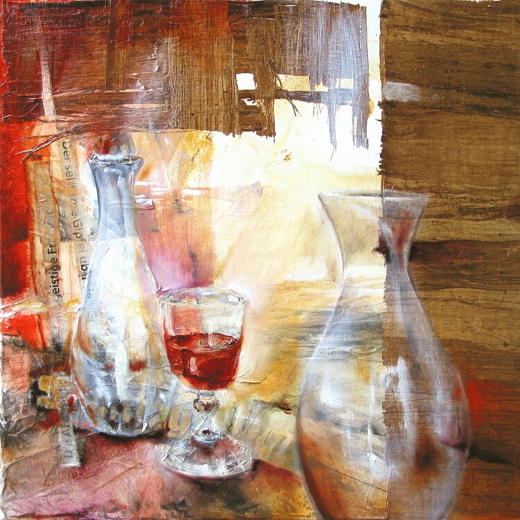 Poster Still life with red wine