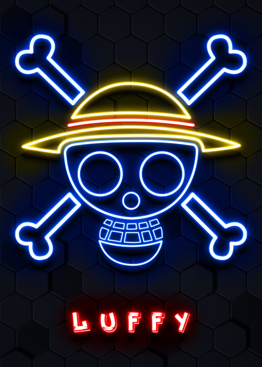 Poster Luffy Neon