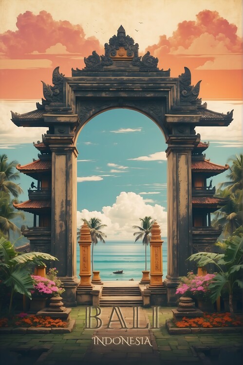Poster Island of Gods: Vintage Travel Poster of Bali