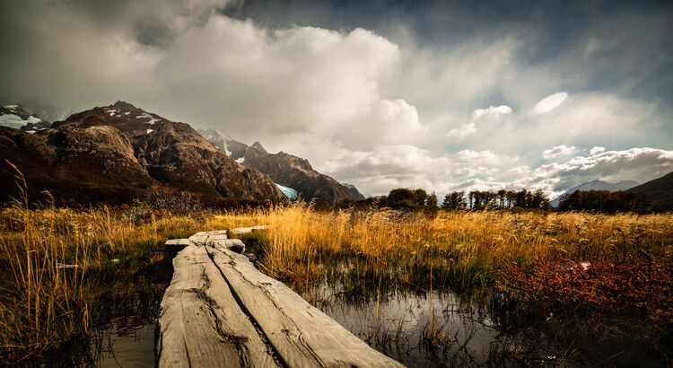 Tableau sur toile Autumn Bridge