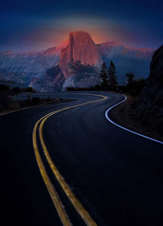 Poster Sunset Half Dome Yosemite