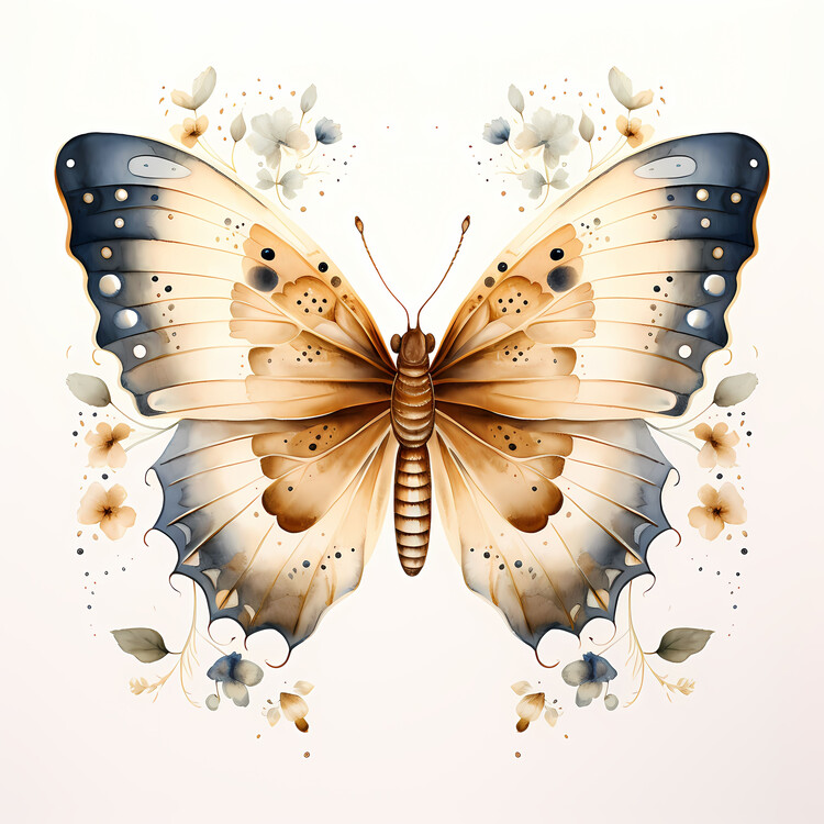 Poster Beige butterfly