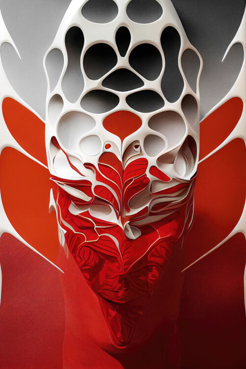 Poster Red and white
